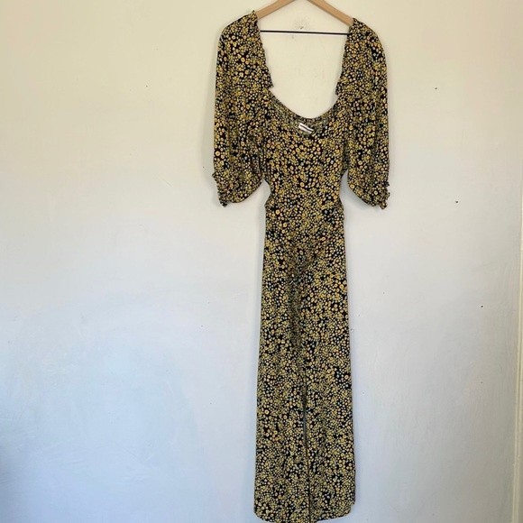 Faithfull the Brand Black and Yellow Floral Jumpsuit - Picture 2 of 13